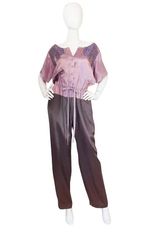 1970s Koos Van Der Akken Silk Satin Jumpsuit