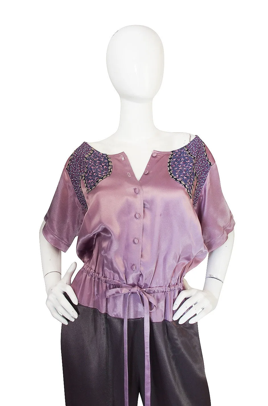 1970s Koos Van Der Akken Silk Satin Jumpsuit