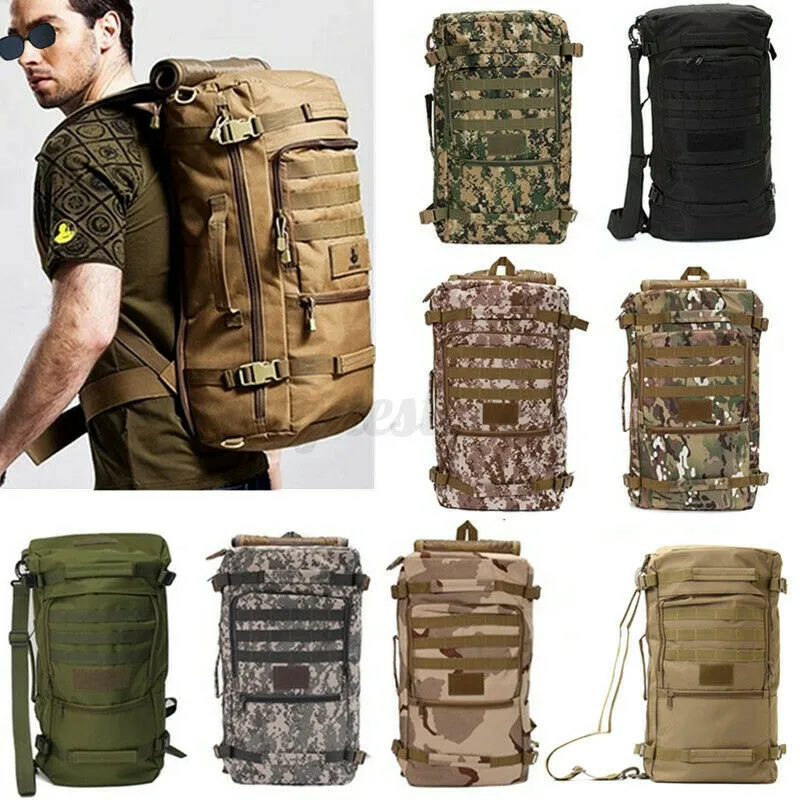 50L Outdoor Military Tactical Backpack Sport Camping Travel Trekking Rucksack