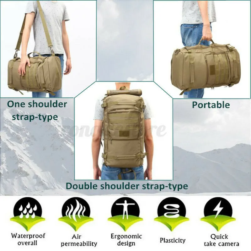 50L Outdoor Military Tactical Backpack Sport Camping Travel Trekking Rucksack