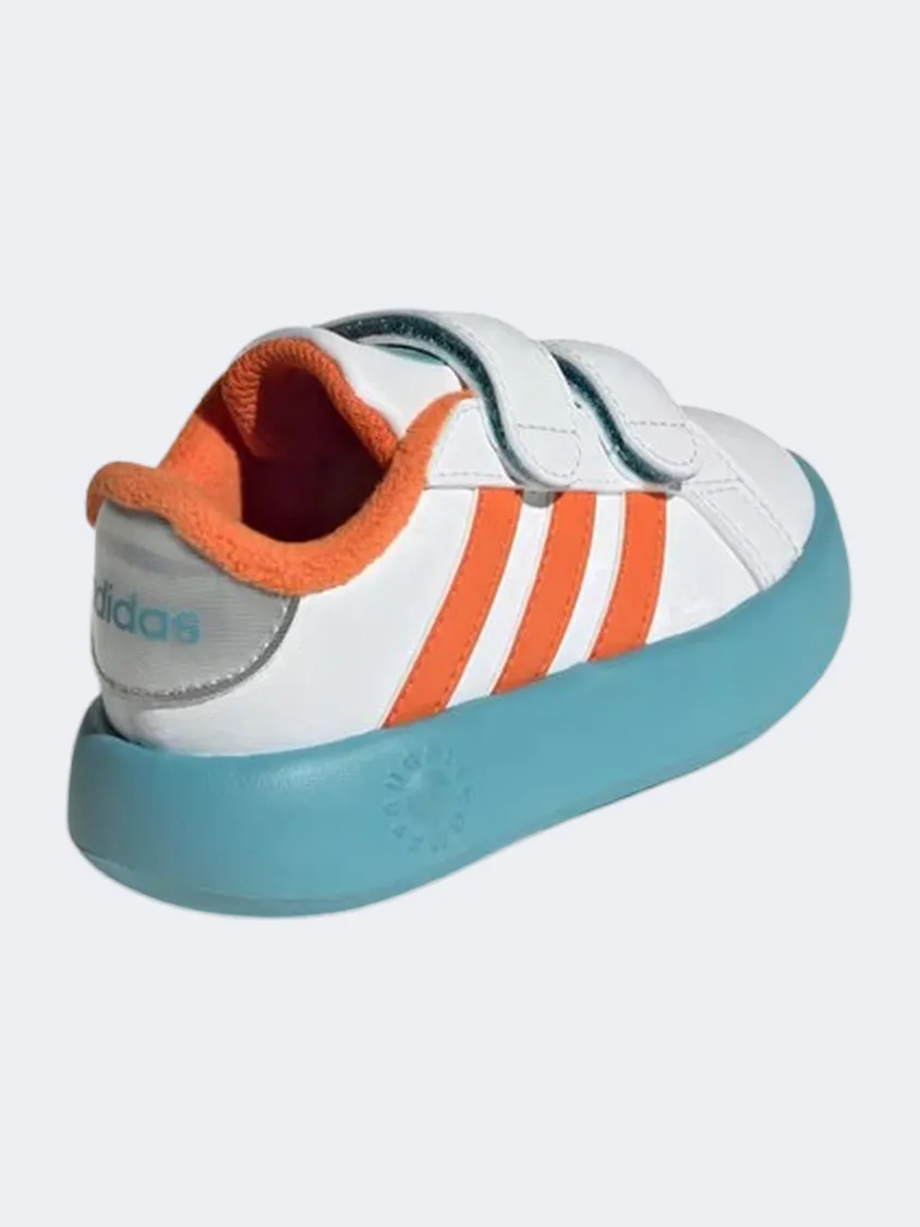 Adidas Grand Court Olaf Infant-Boys Sportswear Shoes White/Orange/Blue