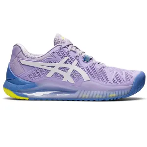 Asics Women Gel Resolution 8 Tennis Shoes Murasaki and White