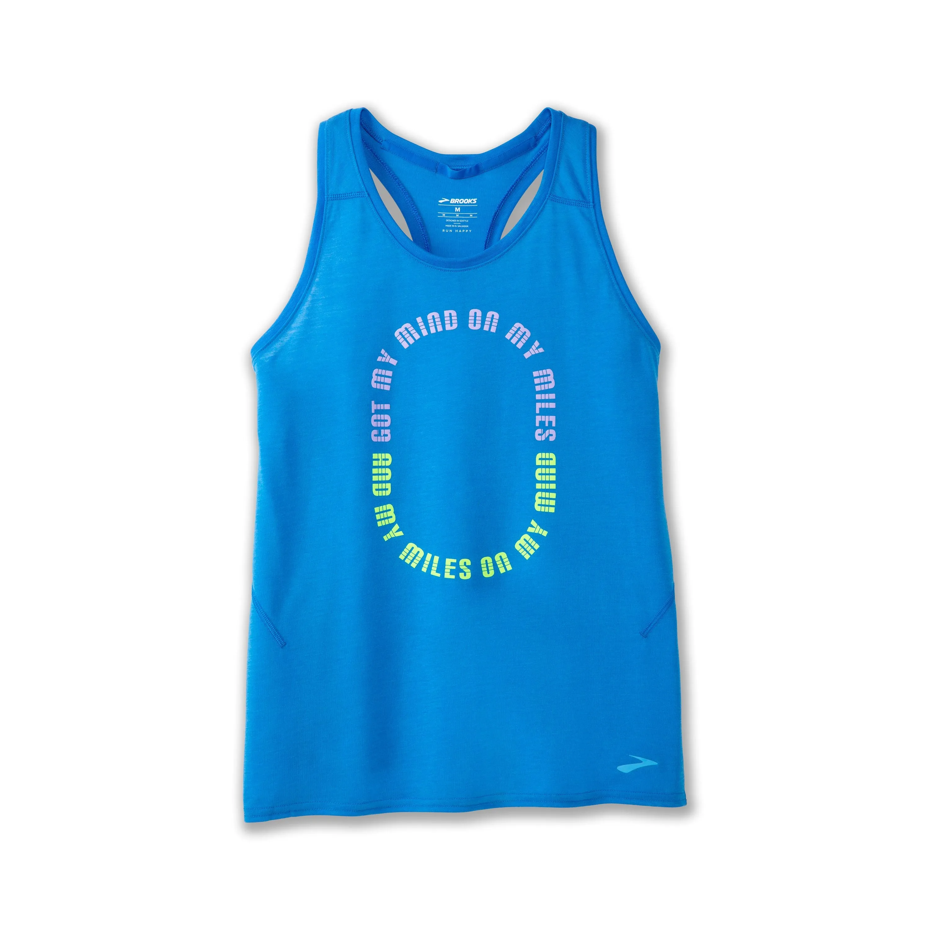 Brooks | Distance Tank 3.0 | Women's | Heather Azure Blue/Mind Loop