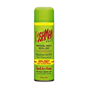 Bushman Plus Aerosal 350Gm 20% Deet With Sunscreen