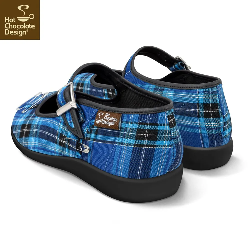 Chocolaticas® BLUE TARTAN Women's Mary Jane Flat