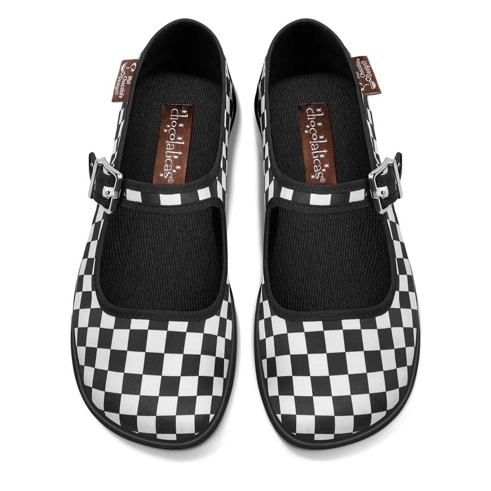 Chocolaticas® CHECKERS BLACK Women's Mary Jane Flat