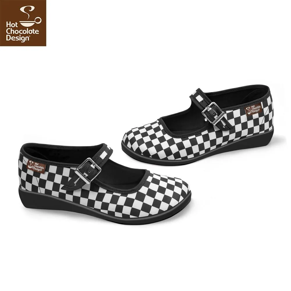 Chocolaticas® CHECKERS BLACK Women's Mary Jane Flat