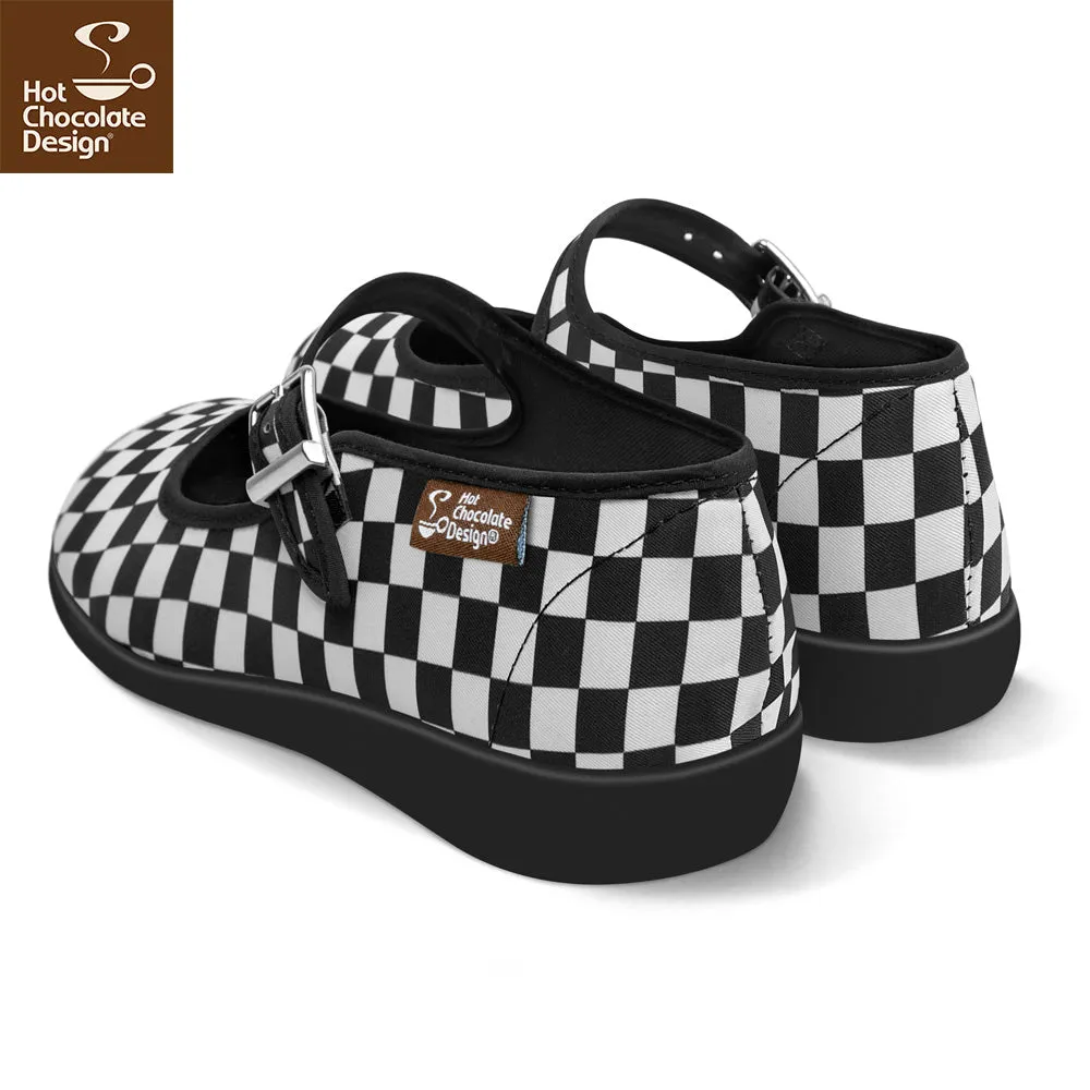 Chocolaticas® CHECKERS BLACK Women's Mary Jane Flat