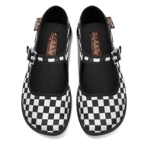 Chocolaticas® CHECKERS BLACK Women's Mary Jane Flat