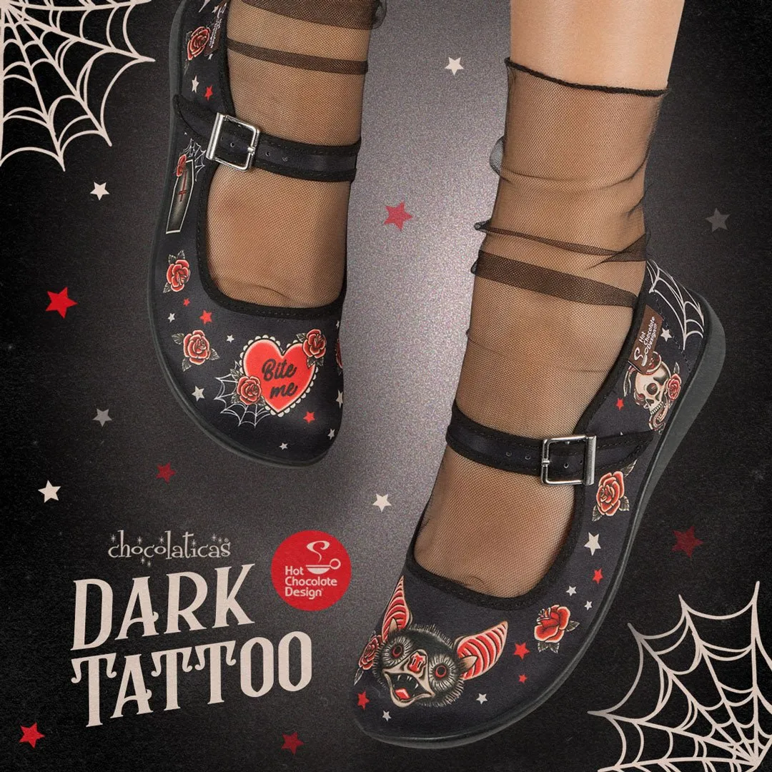 Chocolaticas® DARK TATTOO Women's Mary Jane Flat