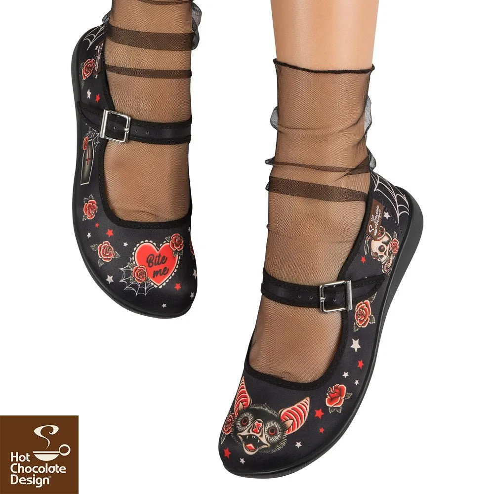 Chocolaticas® DARK TATTOO Women's Mary Jane Flat