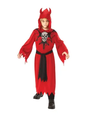 Devil Robe with Skull & Webs Costume for Kids