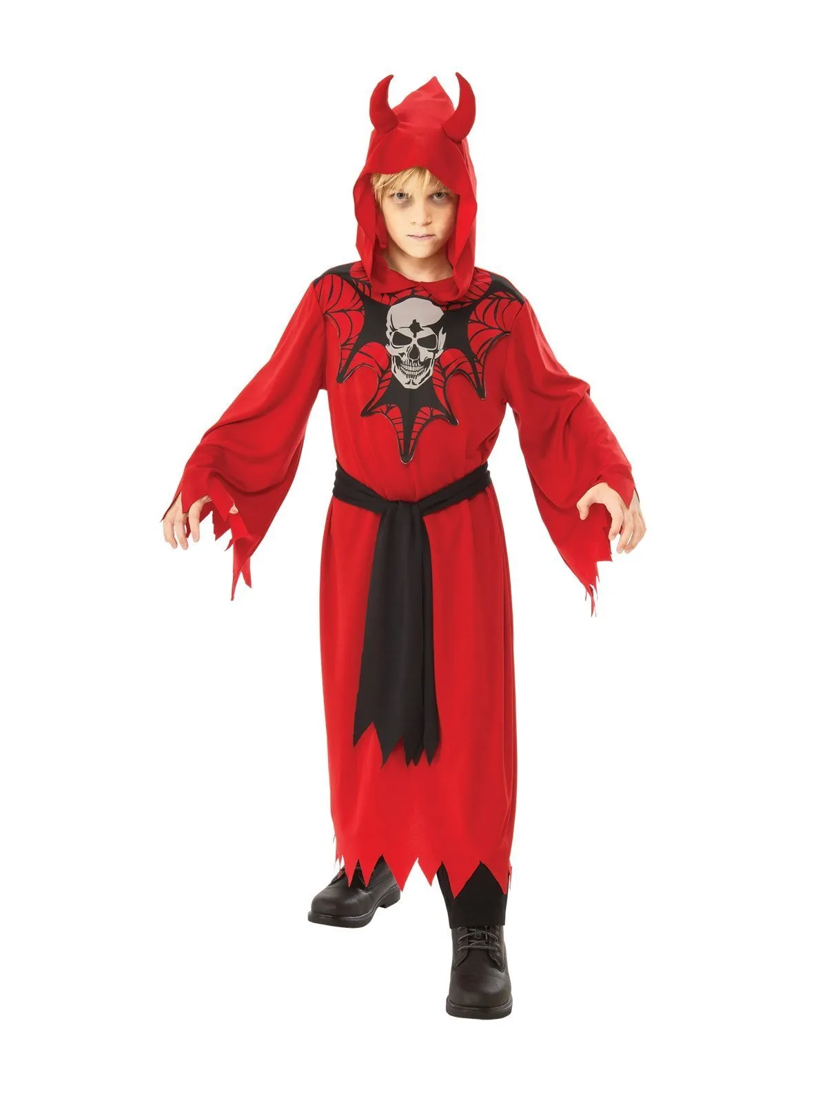 Devil Robe with Skull & Webs Costume for Kids
