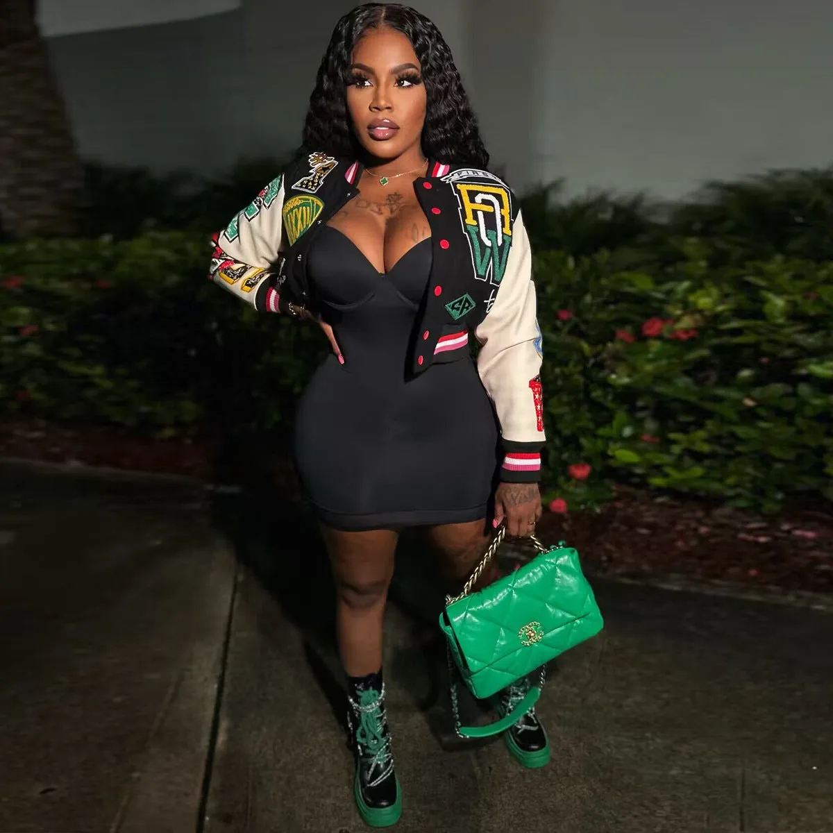 Double-layer printed baseball jacket AY2595
