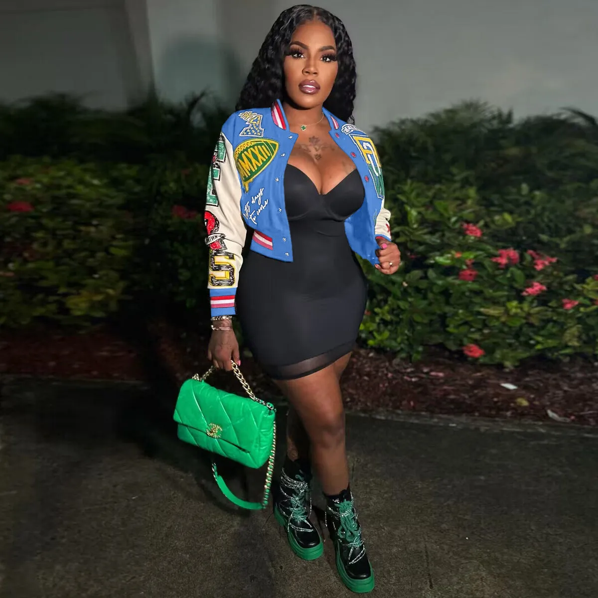 Double-layer printed baseball jacket AY2595