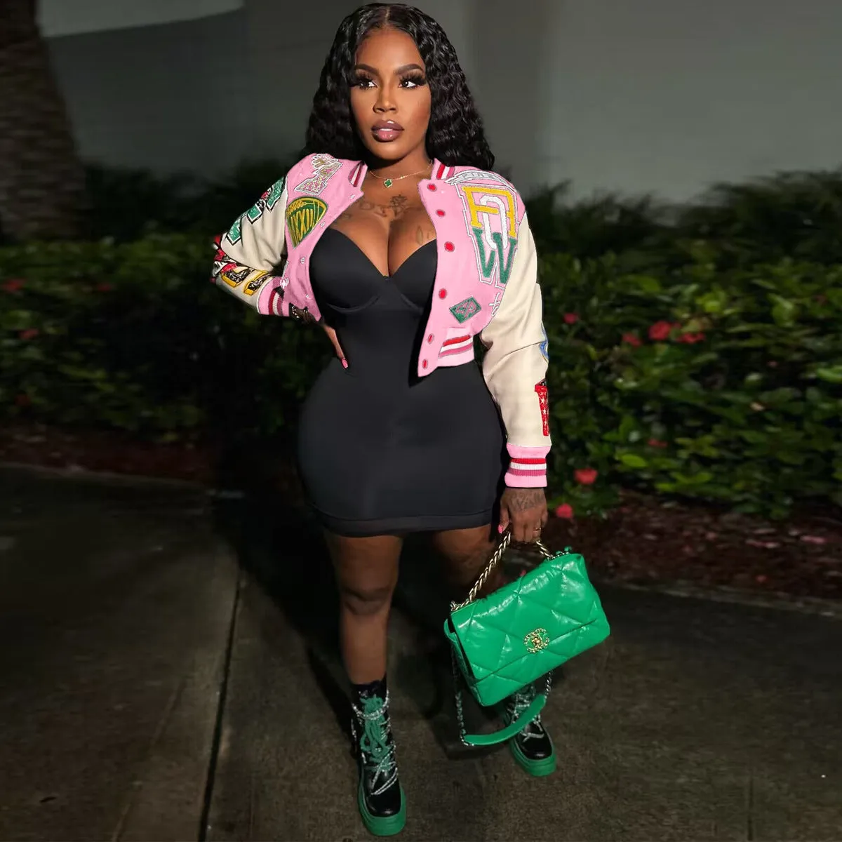 Double-layer printed baseball jacket AY2595