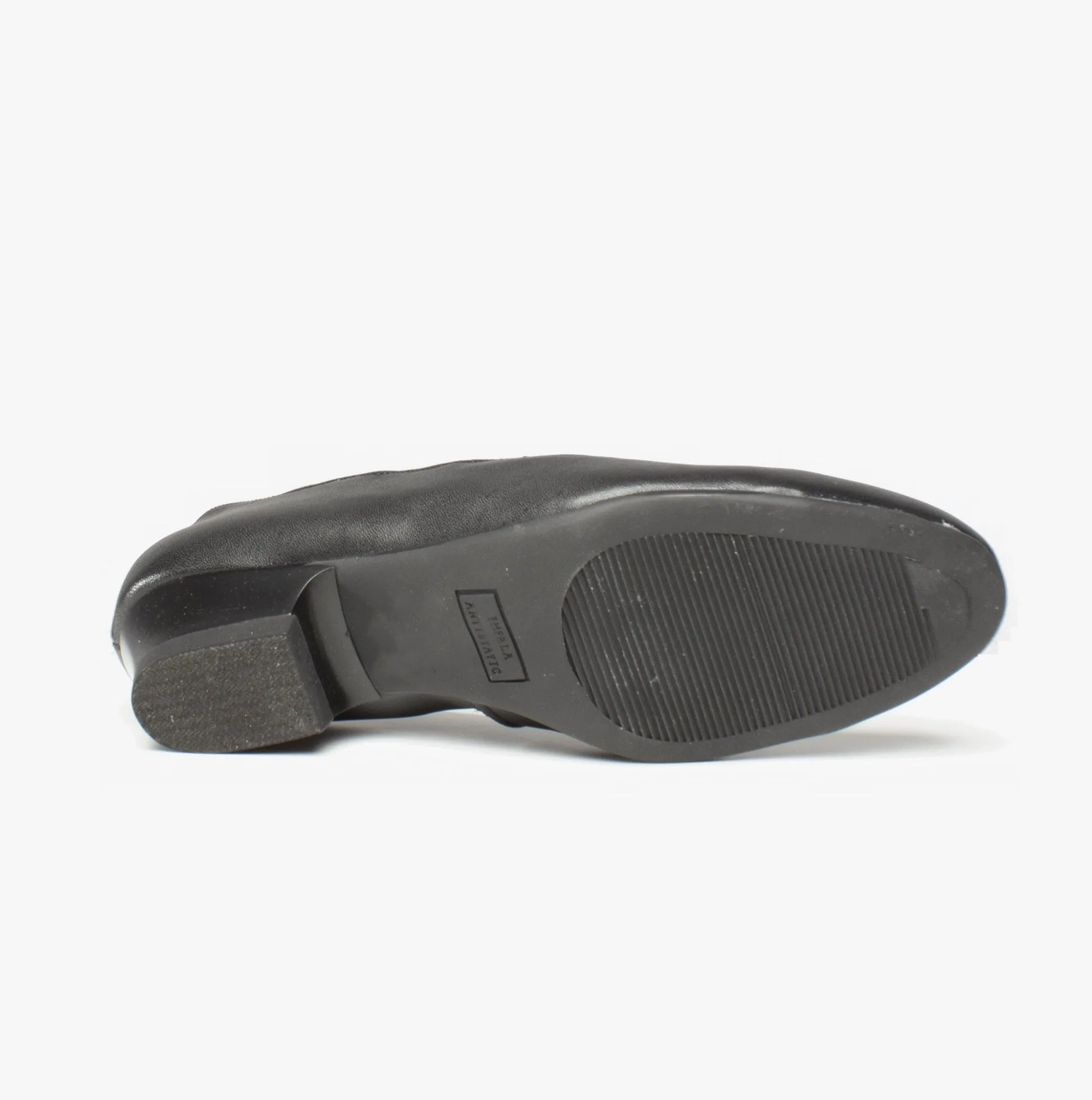 FS96 Ladies Leather Safety Court Shoes Black