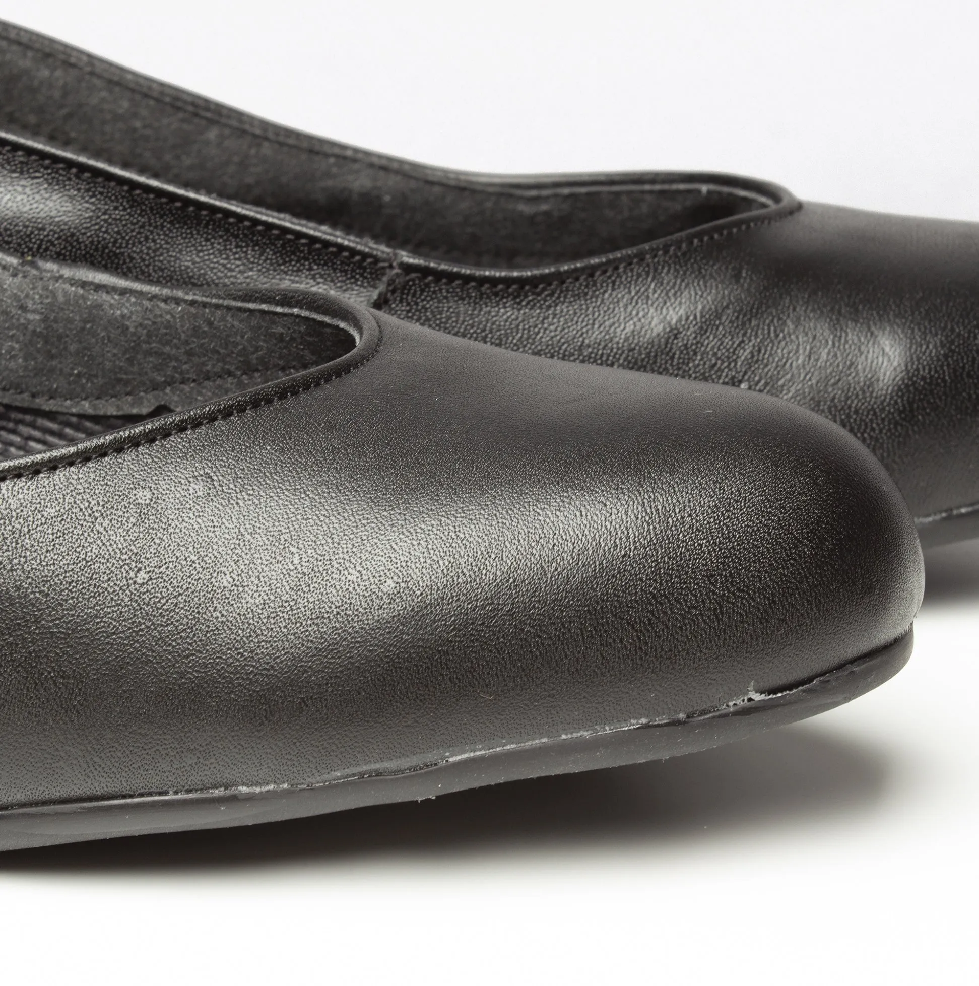 FS96 Ladies Leather Safety Court Shoes Black