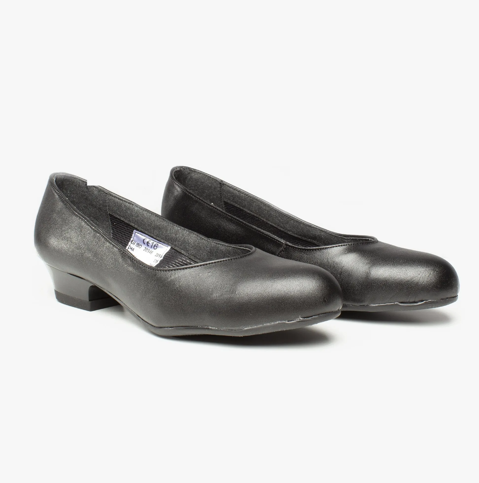 FS96 Ladies Leather Safety Court Shoes Black