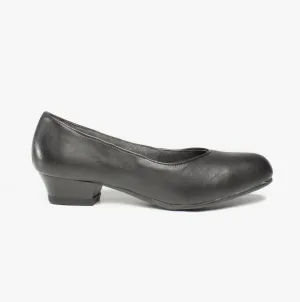 FS96 Ladies Leather Safety Court Shoes Black