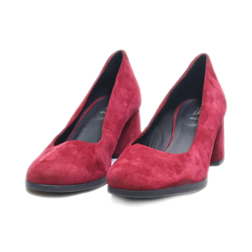 Geox Mid-Heel Shoes Suede Maroon Colour For Women