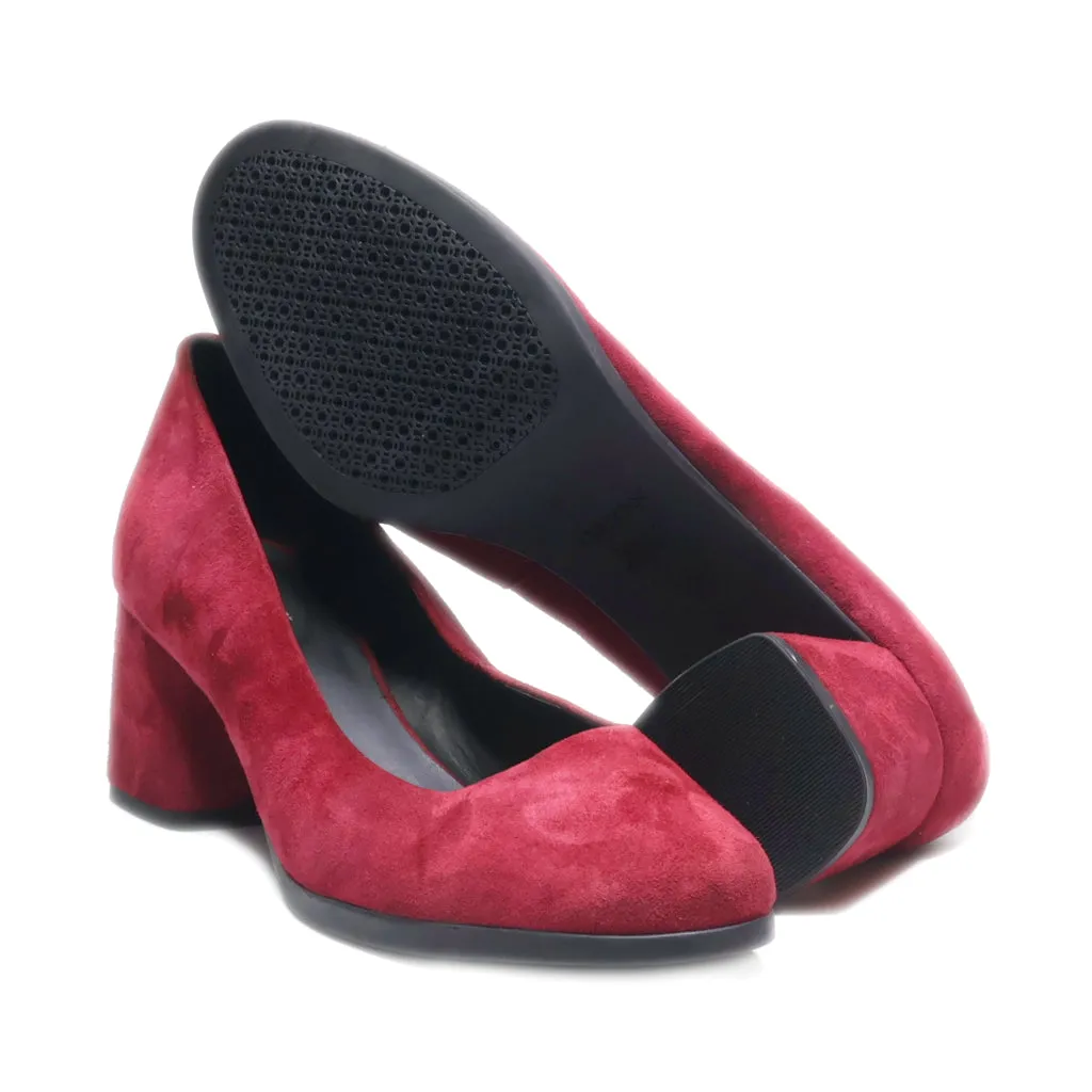 Geox Mid-Heel Shoes Suede Maroon Colour For Women