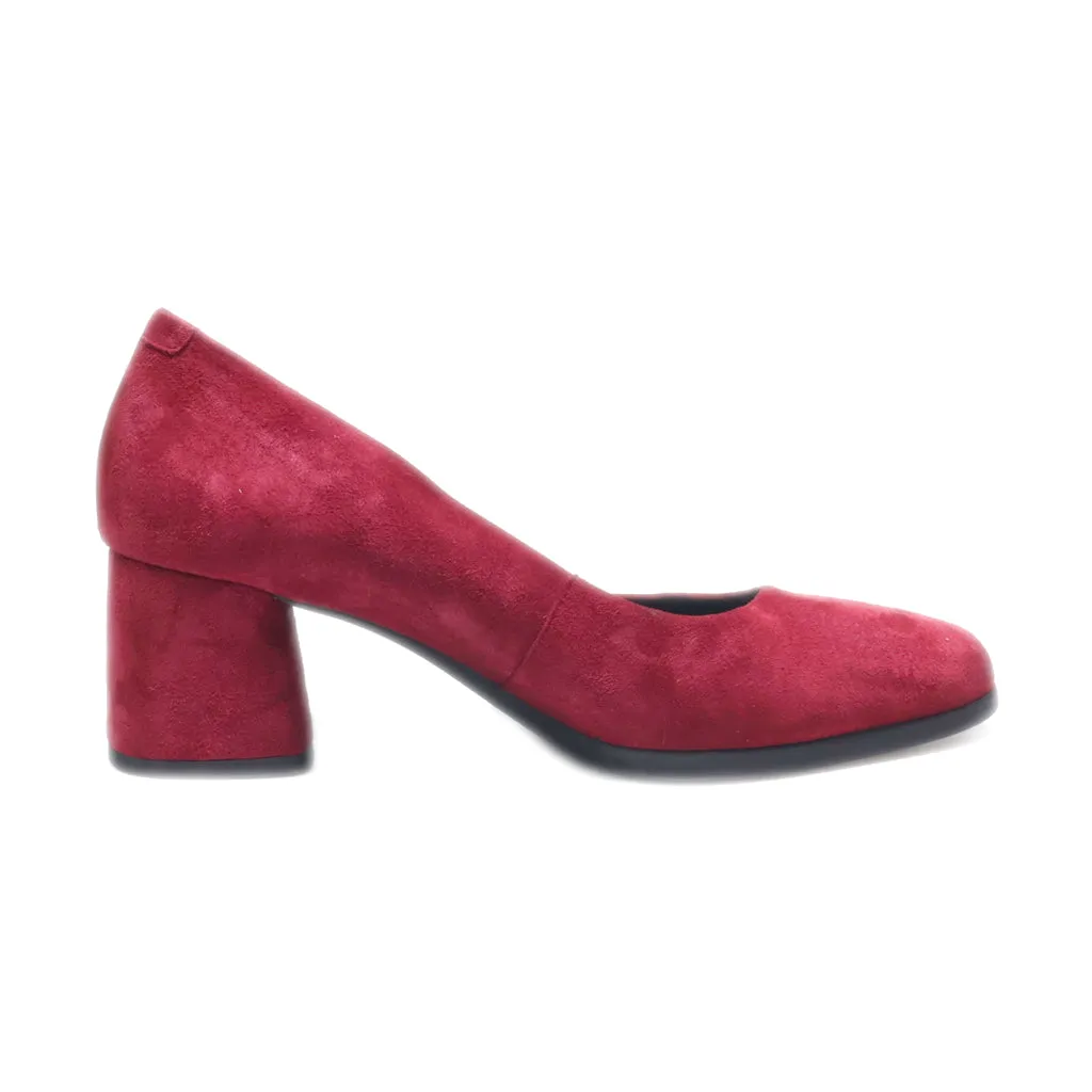 Geox Mid-Heel Shoes Suede Maroon Colour For Women