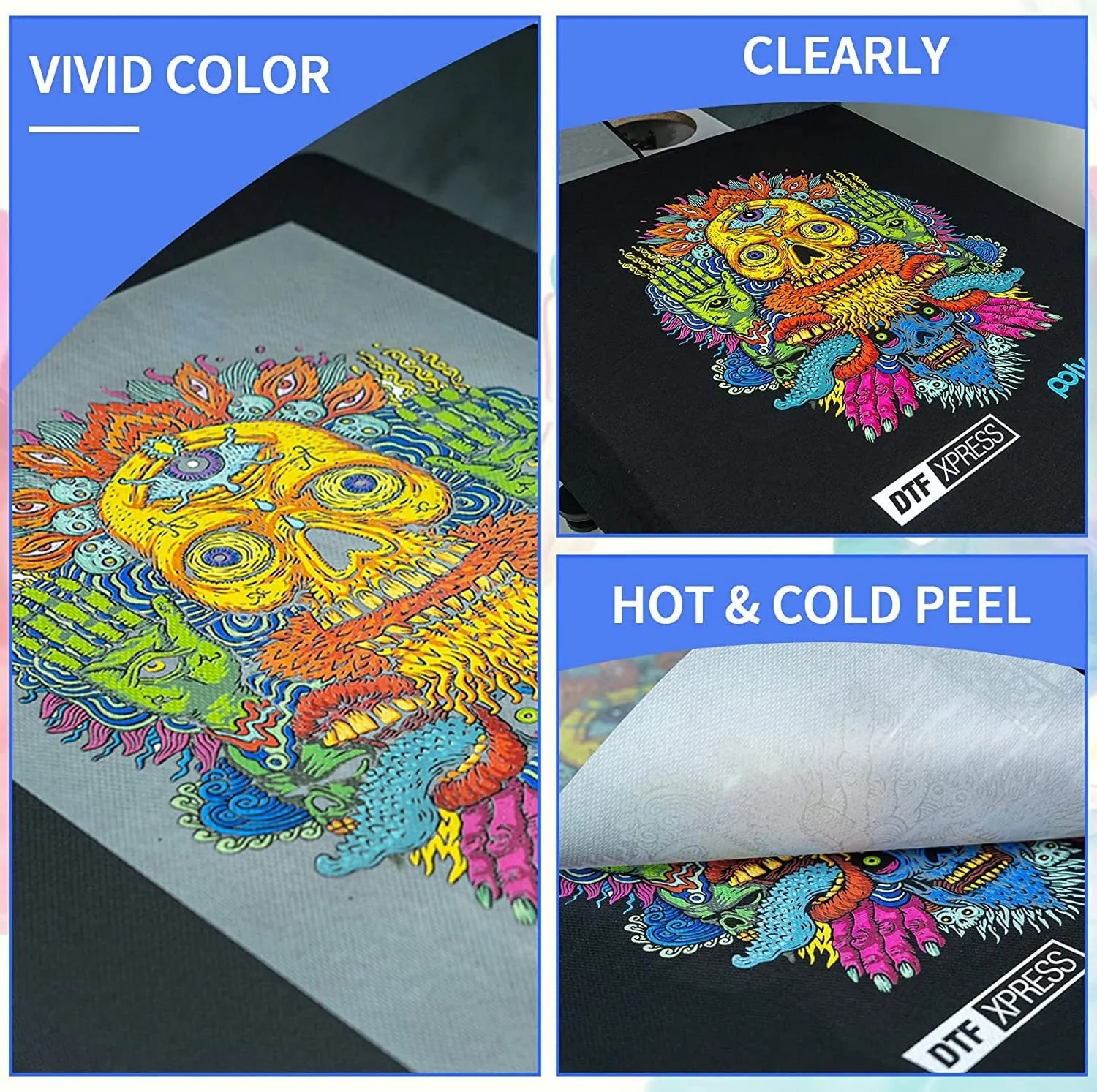 GOZYE Premium DTF Transfer Film | 50 Sheets A3 Matte PET Heat Transfer Paper for Direct-to-Film Printing | Size Textile A3 (11.7" x 16.5")