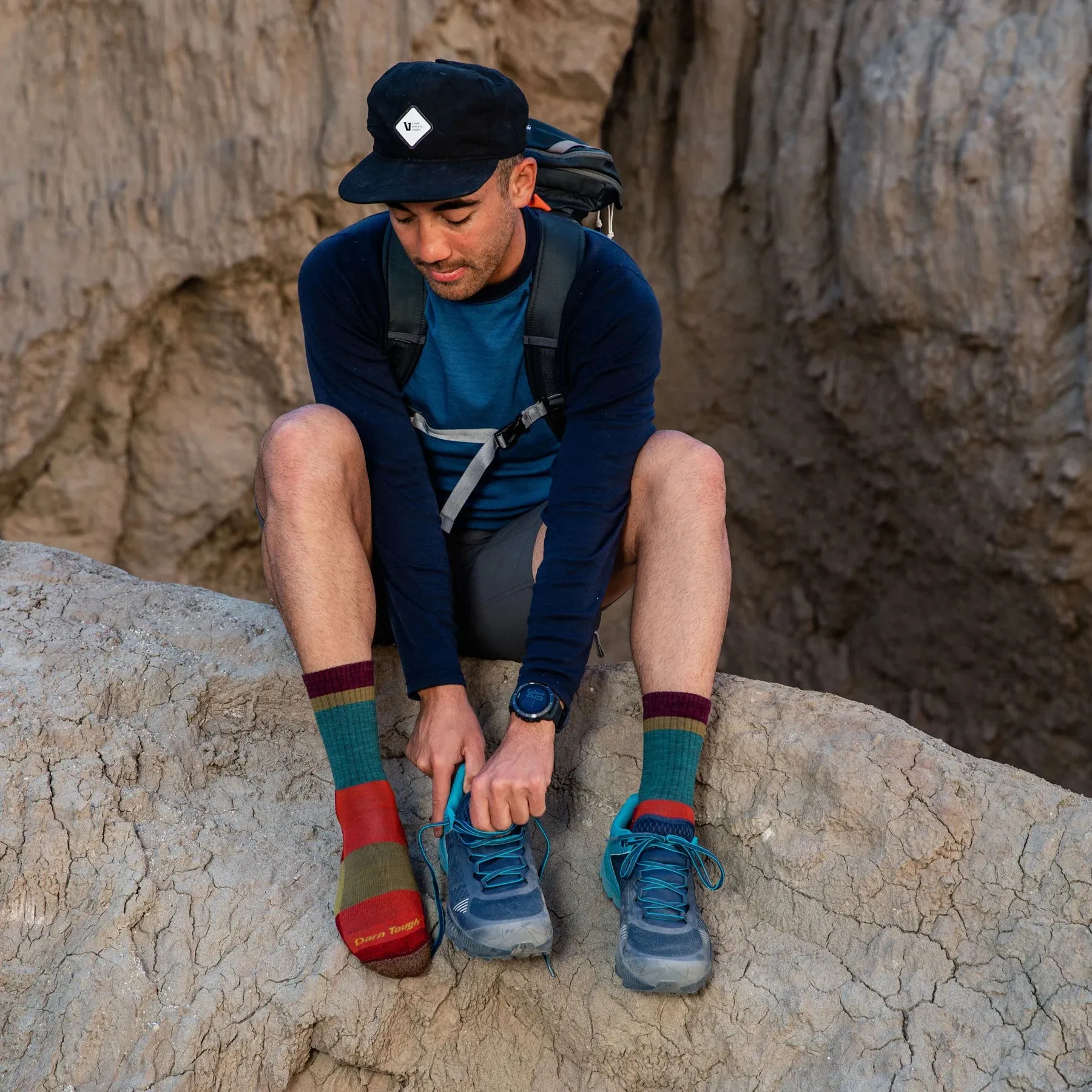 Heady Stripe Micro Crew Lightweight Hiking Sock (Men's) - D1924M
