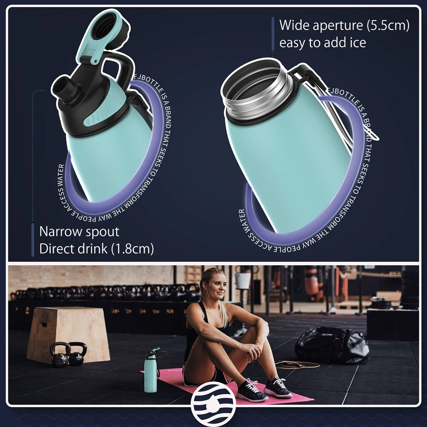 Healter 20oz Leakproof Free Drinking Water Bottle with Spout Lid for;  600ml Stainless Steel Sports Water Bottle for Fitness;  Gym and Outdoor Sports
