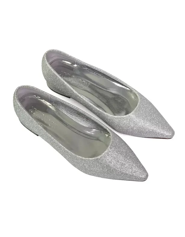 Karen Slip On Pointed Toe Wedding Shoes Low Heel Bridal Heels Court Shoes in Ivory