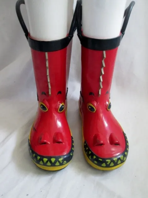 Kids Toddler Children's Place DRAGON Wellies Rain Boots Rainboots RED 9 Gumboots Shoes