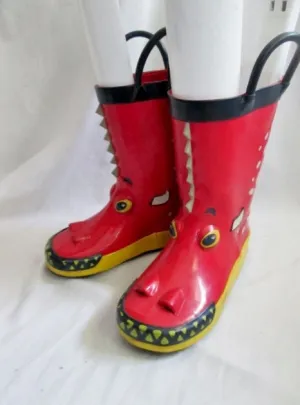 Kids Toddler Children's Place DRAGON Wellies Rain Boots Rainboots RED 9 Gumboots Shoes