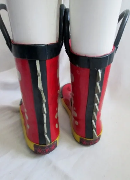 Kids Toddler Children's Place DRAGON Wellies Rain Boots Rainboots RED 9 Gumboots Shoes