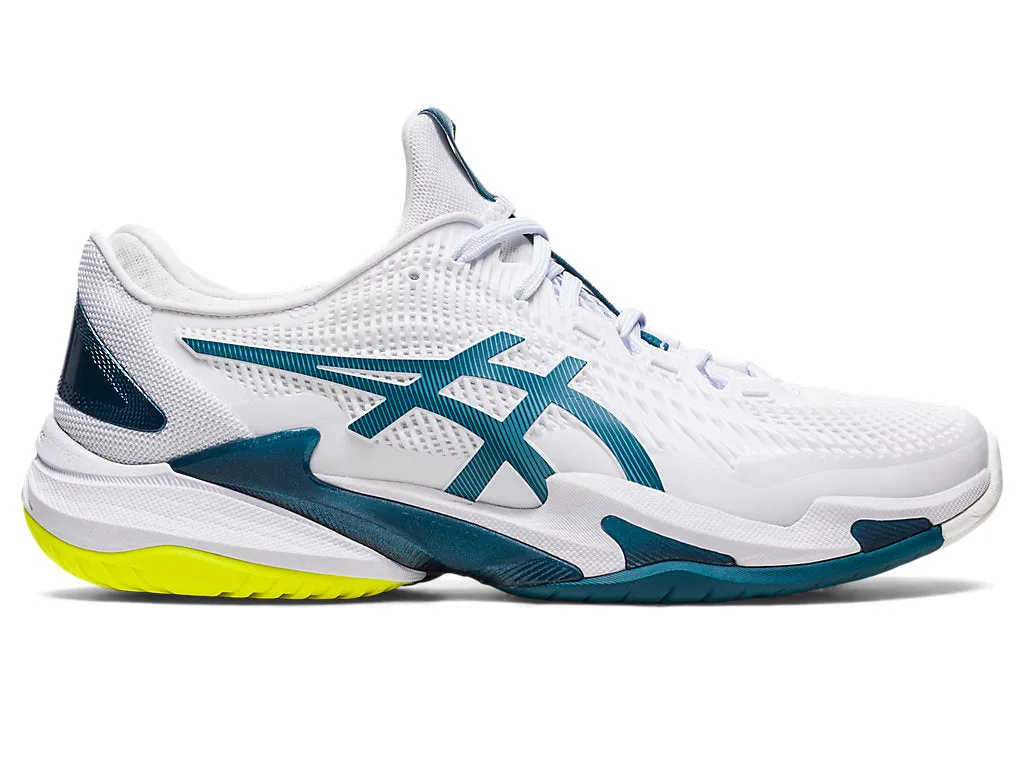 Men's Asics Court FlyteFoam 3, White/Gris Blue, 9 D Medium