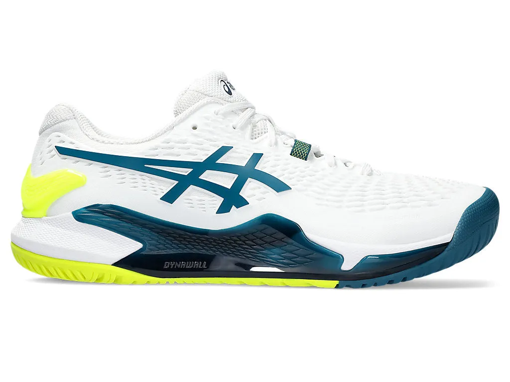 Men's Asics Gel-Resolution 9, White/Restful Teal, 8.5 D Medium