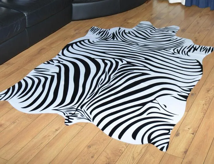 Natural Shape Large Size Zebra/Cow Leather Rugs