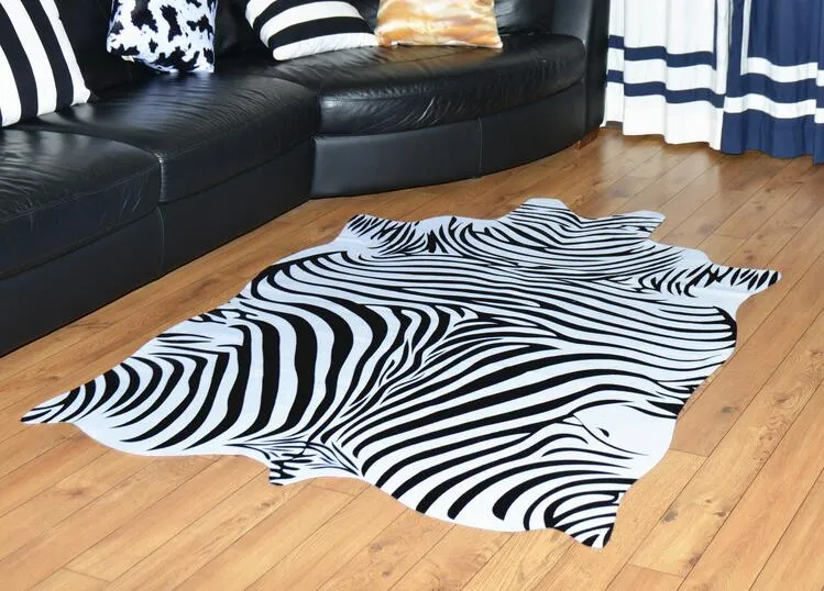 Natural Shape Large Size Zebra/Cow Leather Rugs