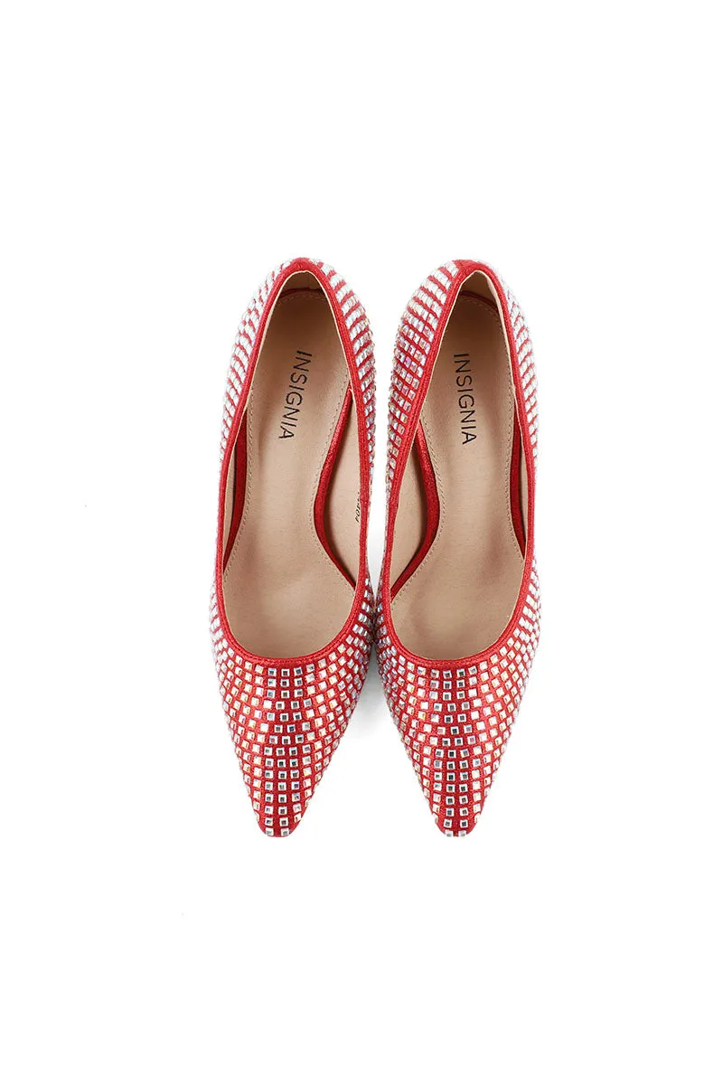 Party Wear Court Shoes I44404-Red