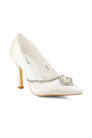 Party Wear Court Shoes I44450-White