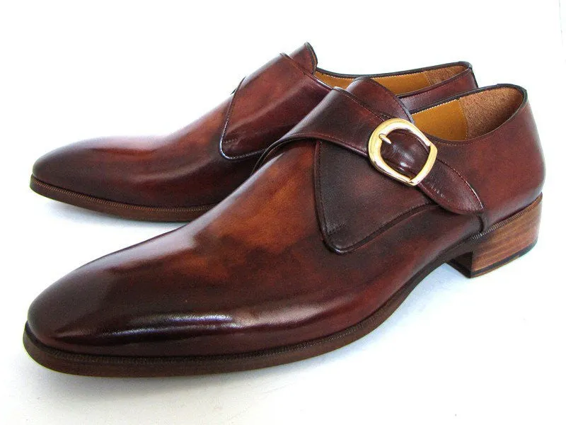Paul Parkman Monkstrap Dress Shoes Brown & Camel