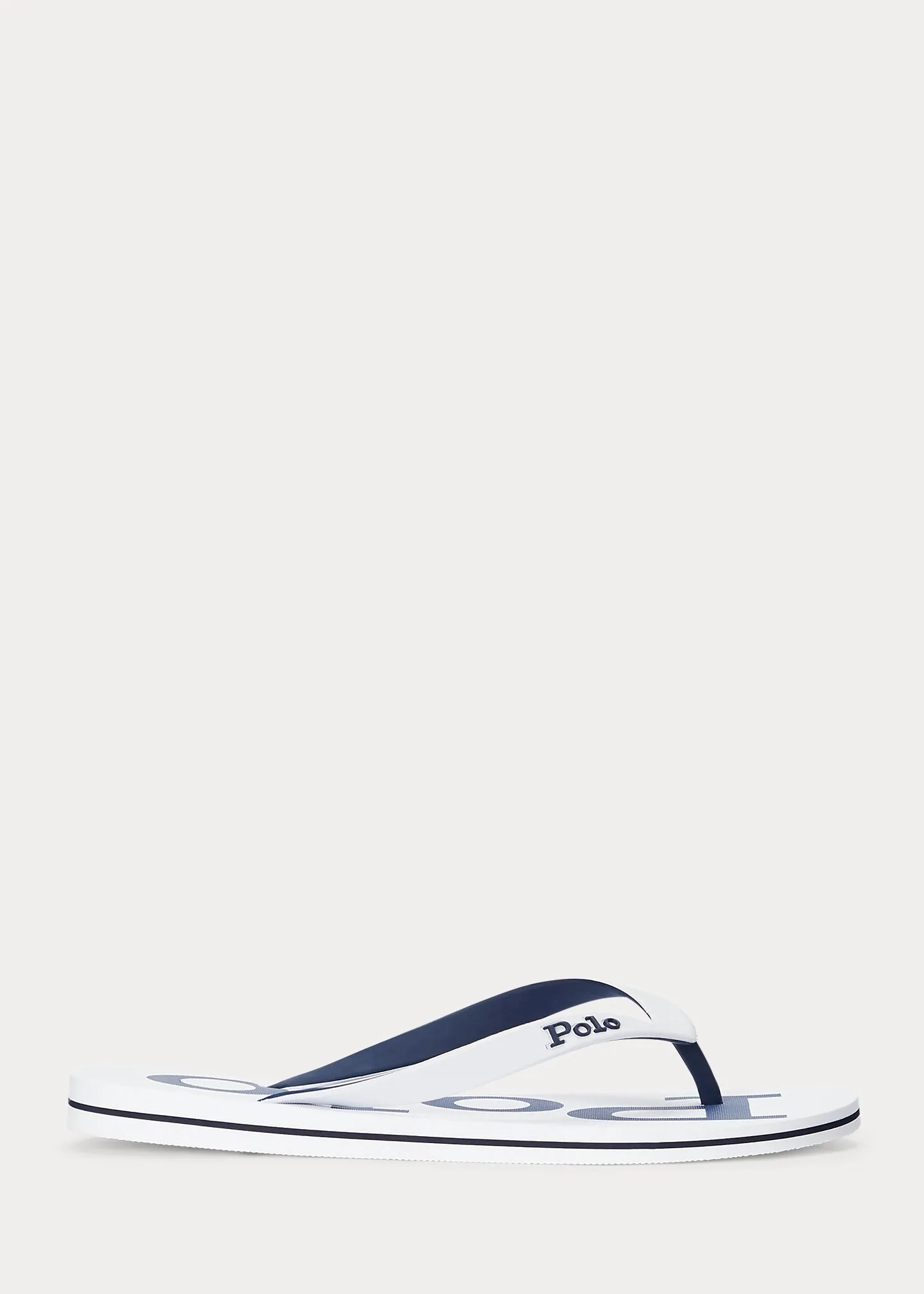 Ralph Lauren Men's Bolt Logo Flip-Flop | White/Navy