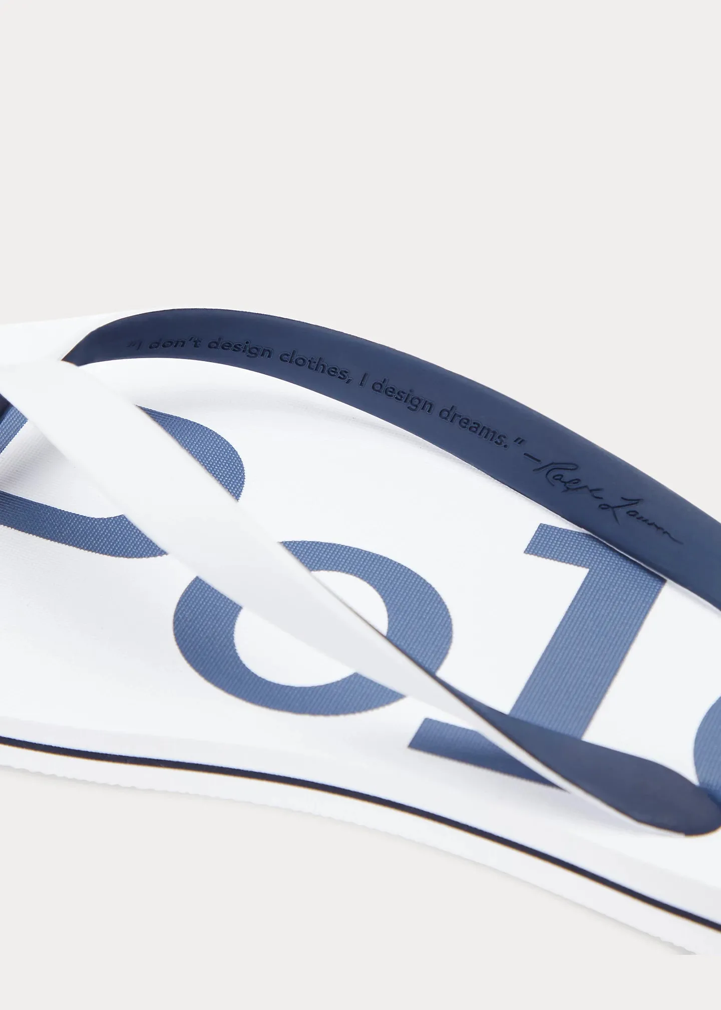 Ralph Lauren Men's Bolt Logo Flip-Flop | White/Navy