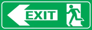 Running Man Left Arrow Exit Sign