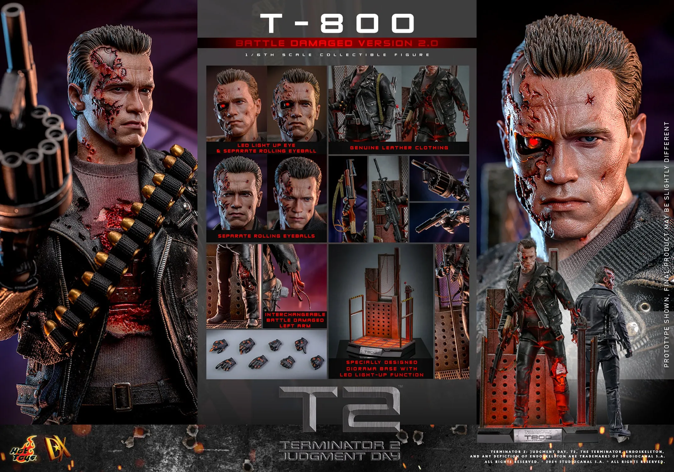 Terminator 2 T-800 (Battle Damaged Version) 1/6 Scale Figure